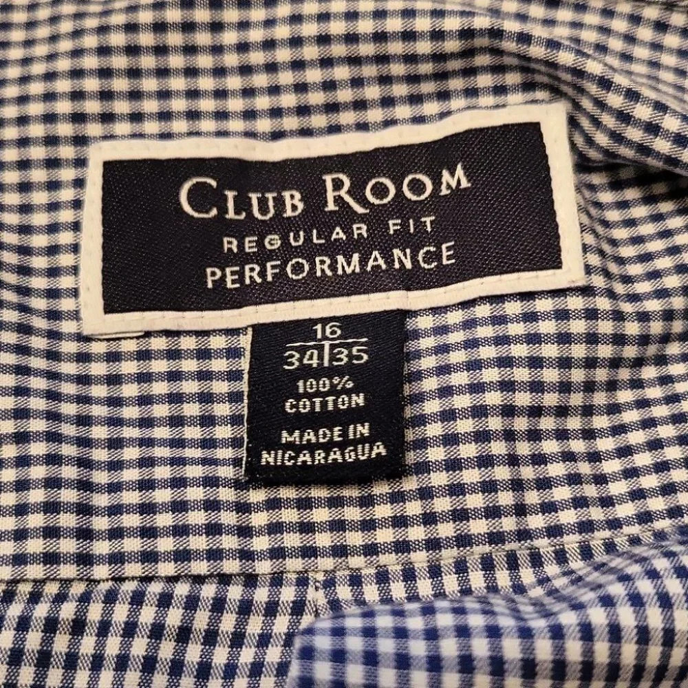 Men's Button Up Shirt by Club Room (size 16 34/35) - Picture 5 of 5
